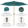 imageBest Choice Products 10ft Market Umbrella Outdoor Sun Shade for Backyard Deck Poolside Table wWoodgrain Pattern Easy Tilt ampamp Crank  Fog GrayCerulean