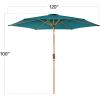imageBest Choice Products 10ft Market Umbrella Outdoor Sun Shade for Backyard Deck Poolside Table wWoodgrain Pattern Easy Tilt ampamp Crank  Fog GrayCerulean