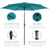 imageBest Choice Products 10ft Market Umbrella Outdoor Sun Shade for Backyard Deck Poolside Table wWoodgrain Pattern Easy Tilt ampamp Crank  Fog GrayCerulean