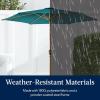 imageBest Choice Products 10ft Market Umbrella Outdoor Sun Shade for Backyard Deck Poolside Table wWoodgrain Pattern Easy Tilt ampamp Crank  Fog GrayCerulean