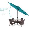 imageBest Choice Products 10ft Market Umbrella Outdoor Sun Shade for Backyard Deck Poolside Table wWoodgrain Pattern Easy Tilt ampamp Crank  Fog GrayCerulean