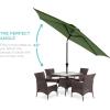 imageBest Choice Products 10ft Market Umbrella Outdoor Sun Shade for Backyard Deck Poolside Table wWoodgrain Pattern Easy Tilt ampamp Crank  Fog GrayFern