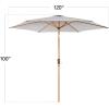 imageBest Choice Products 10ft Market Umbrella Outdoor Sun Shade for Backyard Deck Poolside Table wWoodgrain Pattern Easy Tilt ampamp Crank  Fog GrayFog Gray