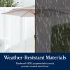 imageBest Choice Products 10ft Market Umbrella Outdoor Sun Shade for Backyard Deck Poolside Table wWoodgrain Pattern Easy Tilt ampamp Crank  Fog GrayFog Gray
