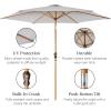 imageBest Choice Products 10ft Market Umbrella Outdoor Sun Shade for Backyard Deck Poolside Table wWoodgrain Pattern Easy Tilt ampamp Crank  Fog GrayFog Gray