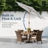 imageBest Choice Products 10ft Market Umbrella Outdoor Sun Shade for Backyard Deck Poolside Table wWoodgrain Pattern Easy Tilt ampamp Crank  Fog GrayFog Gray