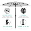 imageBest Choice Products 10ft Market Umbrella Outdoor Sun Shade for Backyard Deck Poolside Table wWoodgrain Pattern Easy Tilt ampamp Crank  Fog GrayFog Gray