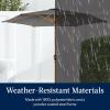 imageBest Choice Products 10ft Market Umbrella Outdoor Sun Shade for Backyard Deck Poolside Table wWoodgrain Pattern Easy Tilt ampamp Crank  Fog GrayGray