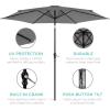 imageBest Choice Products 10ft Market Umbrella Outdoor Sun Shade for Backyard Deck Poolside Table wWoodgrain Pattern Easy Tilt ampamp Crank  Fog GrayGray