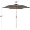 imageBest Choice Products 10ft Market Umbrella Outdoor Sun Shade for Backyard Deck Poolside Table wWoodgrain Pattern Easy Tilt ampamp Crank  Fog GrayGray
