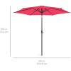 imageBest Choice Products 10ft Market Umbrella Outdoor Sun Shade for Backyard Deck Poolside Table wWoodgrain Pattern Easy Tilt ampamp Crank  Fog GrayHot Pink