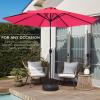 imageBest Choice Products 10ft Market Umbrella Outdoor Sun Shade for Backyard Deck Poolside Table wWoodgrain Pattern Easy Tilt ampamp Crank  Fog GrayHot Pink