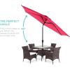 imageBest Choice Products 10ft Market Umbrella Outdoor Sun Shade for Backyard Deck Poolside Table wWoodgrain Pattern Easy Tilt ampamp Crank  Fog GrayHot Pink