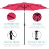 imageBest Choice Products 10ft Market Umbrella Outdoor Sun Shade for Backyard Deck Poolside Table wWoodgrain Pattern Easy Tilt ampamp Crank  Fog GrayHot Pink
