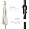 imageBest Choice Products 10ft Market Umbrella Outdoor Sun Shade for Backyard Deck Poolside Table wWoodgrain Pattern Easy Tilt ampamp Crank  Fog GrayIvory