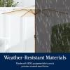 imageBest Choice Products 10ft Market Umbrella Outdoor Sun Shade for Backyard Deck Poolside Table wWoodgrain Pattern Easy Tilt ampamp Crank  Fog GrayIvory