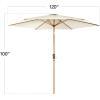 imageBest Choice Products 10ft Market Umbrella Outdoor Sun Shade for Backyard Deck Poolside Table wWoodgrain Pattern Easy Tilt ampamp Crank  Fog GrayIvory