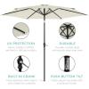 imageBest Choice Products 10ft Market Umbrella Outdoor Sun Shade for Backyard Deck Poolside Table wWoodgrain Pattern Easy Tilt ampamp Crank  Fog GrayIvory
