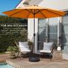imageBest Choice Products 10ft Market Umbrella Outdoor Sun Shade for Backyard Deck Poolside Table wWoodgrain Pattern Easy Tilt ampamp Crank  Fog GrayOrange