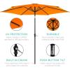 imageBest Choice Products 10ft Market Umbrella Outdoor Sun Shade for Backyard Deck Poolside Table wWoodgrain Pattern Easy Tilt ampamp Crank  Fog GrayOrange