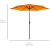 imageBest Choice Products 10ft Market Umbrella Outdoor Sun Shade for Backyard Deck Poolside Table wWoodgrain Pattern Easy Tilt ampamp Crank  Fog GrayOrange
