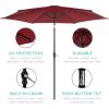 imageBest Choice Products 10ft Market Umbrella Outdoor Sun Shade for Backyard Deck Poolside Table wWoodgrain Pattern Easy Tilt ampamp Crank  Fog GrayRed