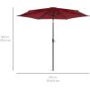imageBest Choice Products 10ft Market Umbrella Outdoor Sun Shade for Backyard Deck Poolside Table wWoodgrain Pattern Easy Tilt ampamp Crank  Fog GrayRed