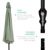 imageBest Choice Products 10ft Market Umbrella Outdoor Sun Shade for Backyard Deck Poolside Table wWoodgrain Pattern Easy Tilt ampamp Crank  Fog GraySage Green