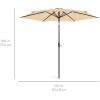 imageBest Choice Products 10ft Market Umbrella Outdoor Sun Shade for Backyard Deck Poolside Table wWoodgrain Pattern Easy Tilt ampamp Crank  Fog GraySand