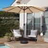 imageBest Choice Products 10ft Market Umbrella Outdoor Sun Shade for Backyard Deck Poolside Table wWoodgrain Pattern Easy Tilt ampamp Crank  Fog GraySand