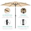 imageBest Choice Products 10ft Market Umbrella Outdoor Sun Shade for Backyard Deck Poolside Table wWoodgrain Pattern Easy Tilt ampamp Crank  Fog GraySand