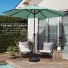 imageBest Choice Products 10ft Market Umbrella Outdoor Sun Shade for Backyard Deck Poolside Table wWoodgrain Pattern Easy Tilt ampamp Crank  Fog GraySeaglass