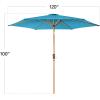 imageBest Choice Products 10ft Market Umbrella Outdoor Sun Shade for Backyard Deck Poolside Table wWoodgrain Pattern Easy Tilt ampamp Crank  Fog GraySky Blue