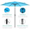imageBest Choice Products 10ft Market Umbrella Outdoor Sun Shade for Backyard Deck Poolside Table wWoodgrain Pattern Easy Tilt ampamp Crank  Fog GraySky Blue