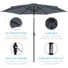 imageBest Choice Products 10ft Market Umbrella Outdoor Sun Shade for Backyard Deck Poolside Table wWoodgrain Pattern Easy Tilt ampamp Crank  Fog GraySlate