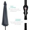 imageBest Choice Products 10ft Market Umbrella Outdoor Sun Shade for Backyard Deck Poolside Table wWoodgrain Pattern Easy Tilt ampamp Crank  Fog GraySlate