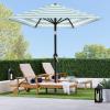 imageBest Choice Products 10ft Market Umbrella Outdoor Sun Shade for Backyard Deck Poolside Table wWoodgrain Pattern Easy Tilt ampamp Crank  Fog GrayStriped Sky Blue