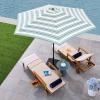 imageBest Choice Products 10ft Market Umbrella Outdoor Sun Shade for Backyard Deck Poolside Table wWoodgrain Pattern Easy Tilt ampamp Crank  Fog GrayStriped Sky Blue