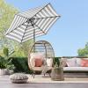 imageBest Choice Products 10ft Market Umbrella Outdoor Sun Shade for Backyard Deck Poolside Table wWoodgrain Pattern Easy Tilt ampamp Crank  Fog GrayStriped Gray
