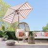 imageBest Choice Products 10ft Market Umbrella Outdoor Sun Shade for Backyard Deck Poolside Table wWoodgrain Pattern Easy Tilt ampamp Crank  Fog GrayStriped Rust