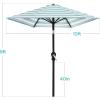 imageBest Choice Products 10ft Market Umbrella Outdoor Sun Shade for Backyard Deck Poolside Table wWoodgrain Pattern Easy Tilt ampamp Crank  Fog GrayStriped Sky Blue