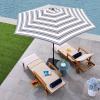 imageBest Choice Products 10ft Market Umbrella Outdoor Sun Shade for Backyard Deck Poolside Table wWoodgrain Pattern Easy Tilt ampamp Crank  Fog GrayStriped Navy Blue