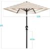 imageBest Choice Products 10ft Market Umbrella Outdoor Sun Shade for Backyard Deck Poolside Table wWoodgrain Pattern Easy Tilt ampamp Crank  Fog GrayStriped Tan