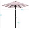 imageBest Choice Products 10ft Market Umbrella Outdoor Sun Shade for Backyard Deck Poolside Table wWoodgrain Pattern Easy Tilt ampamp Crank  Fog GrayStriped Burgundy