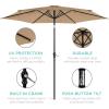 imageBest Choice Products 10ft Market Umbrella Outdoor Sun Shade for Backyard Deck Poolside Table wWoodgrain Pattern Easy Tilt ampamp Crank  Fog GrayTan