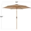 imageBest Choice Products 10ft Market Umbrella Outdoor Sun Shade for Backyard Deck Poolside Table wWoodgrain Pattern Easy Tilt ampamp Crank  Fog GrayTan