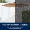 imageBest Choice Products 10ft Market Umbrella Outdoor Sun Shade for Backyard Deck Poolside Table wWoodgrain Pattern Easy Tilt ampamp Crank  Fog GrayTan