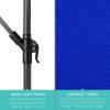 imageBest Choice Products 10ft Solar LED Offset Hanging Market Patio Umbrella for Backyard Poolside Lawn and Garden wEasy Tilt Adjustment Polyester Shade 8 Ribs  TanResort Blue
