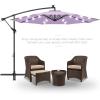 imageBest Choice Products 10ft Solar LED Offset Hanging Market Patio Umbrella for Backyard Poolside Lawn and Garden wEasy Tilt Adjustment Polyester Shade 8 Ribs  TanLavender