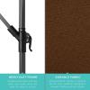 imageBest Choice Products 10ft Solar LED Offset Hanging Market Patio Umbrella for Backyard Poolside Lawn and Garden wEasy Tilt Adjustment Polyester Shade 8 Ribs  TanBrown